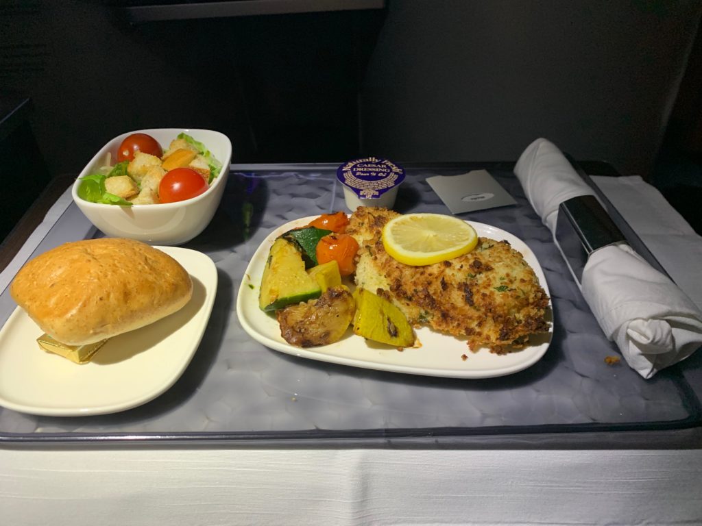 a tray with food on it