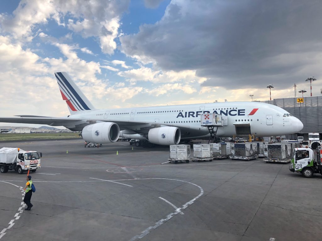 a large airplane on a runway