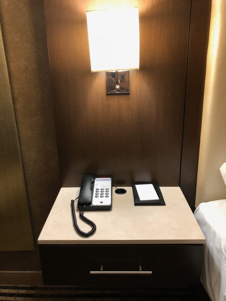 a telephone on a table