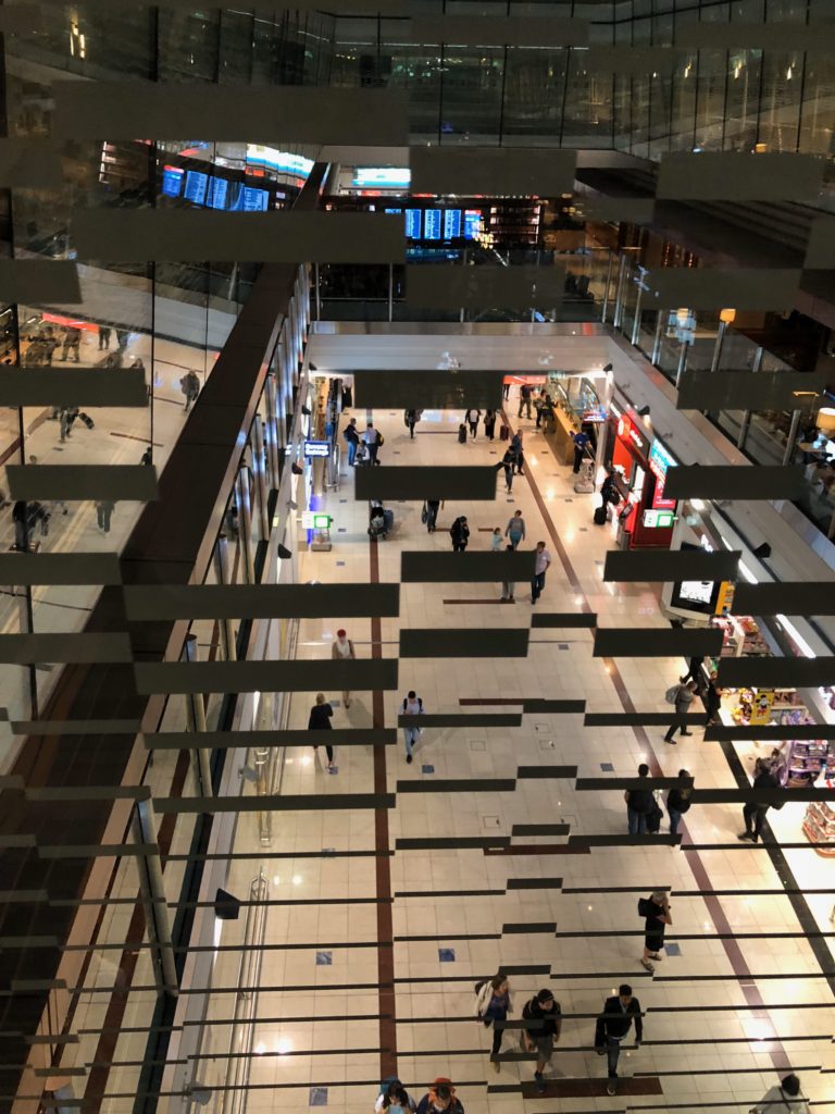 a group of people in a mall