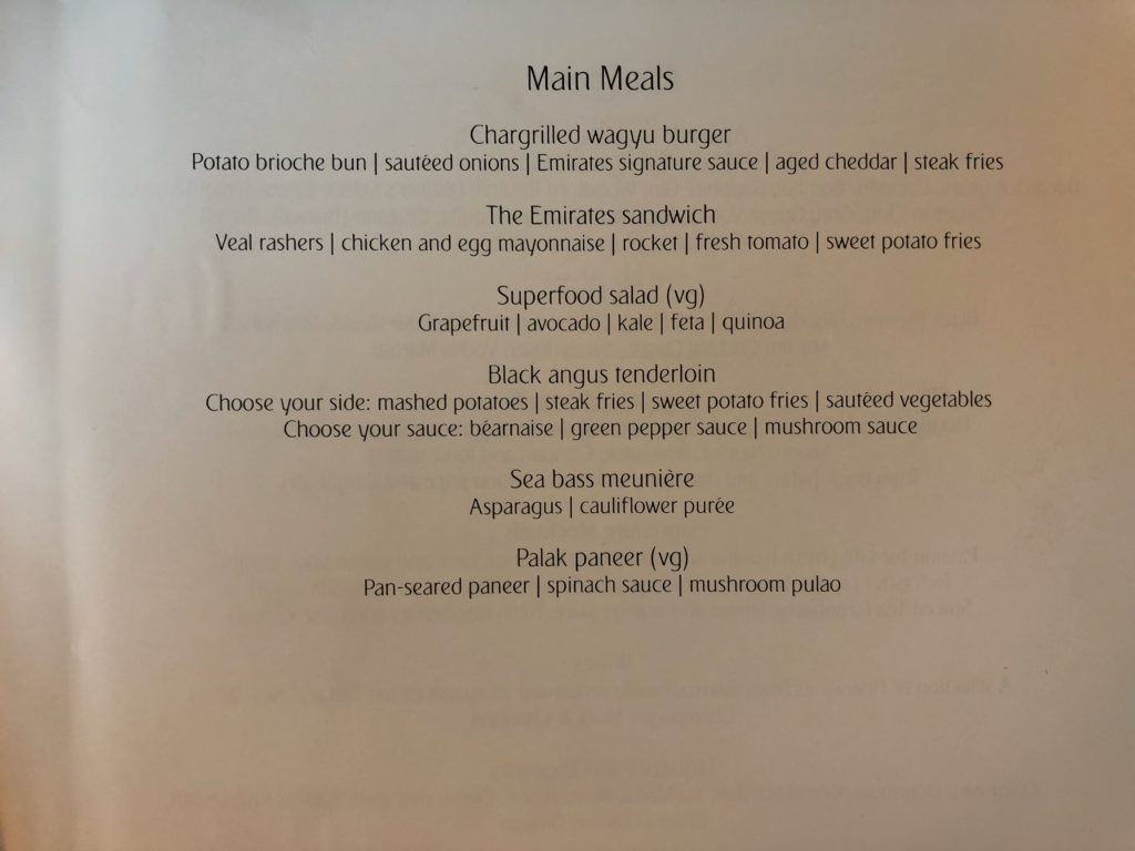 a menu of a restaurant