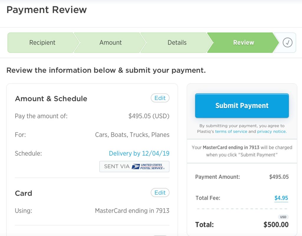 Plastiq Payment Review