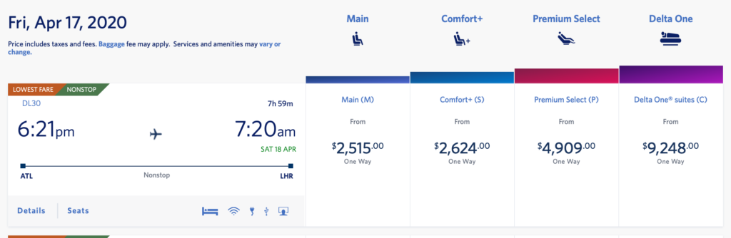 a screenshot of a flight schedule