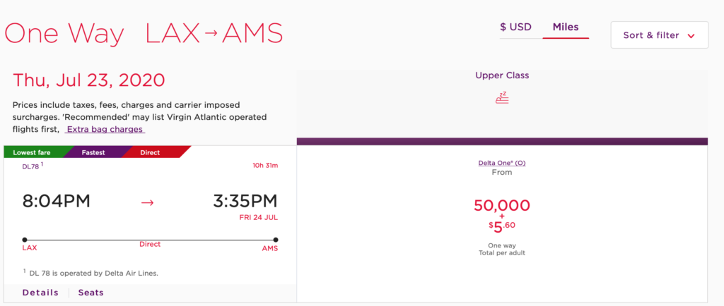 a screenshot of a flight schedule