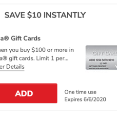 $10 off $100 in Visa Gift Cards at Safeway, Albertsons, Vons