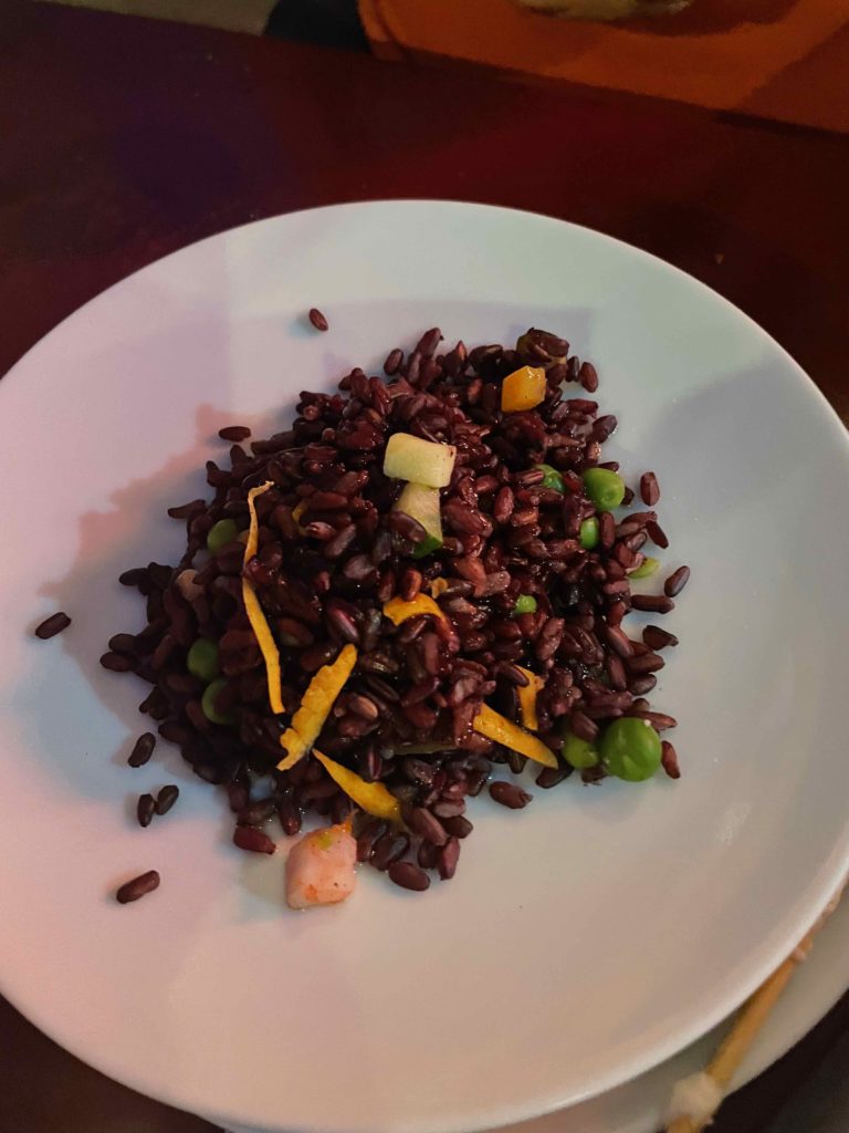 a plate of food on a table