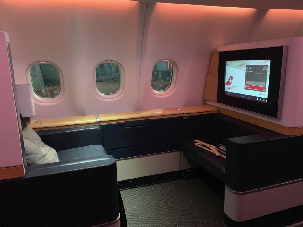 a tv in a plane